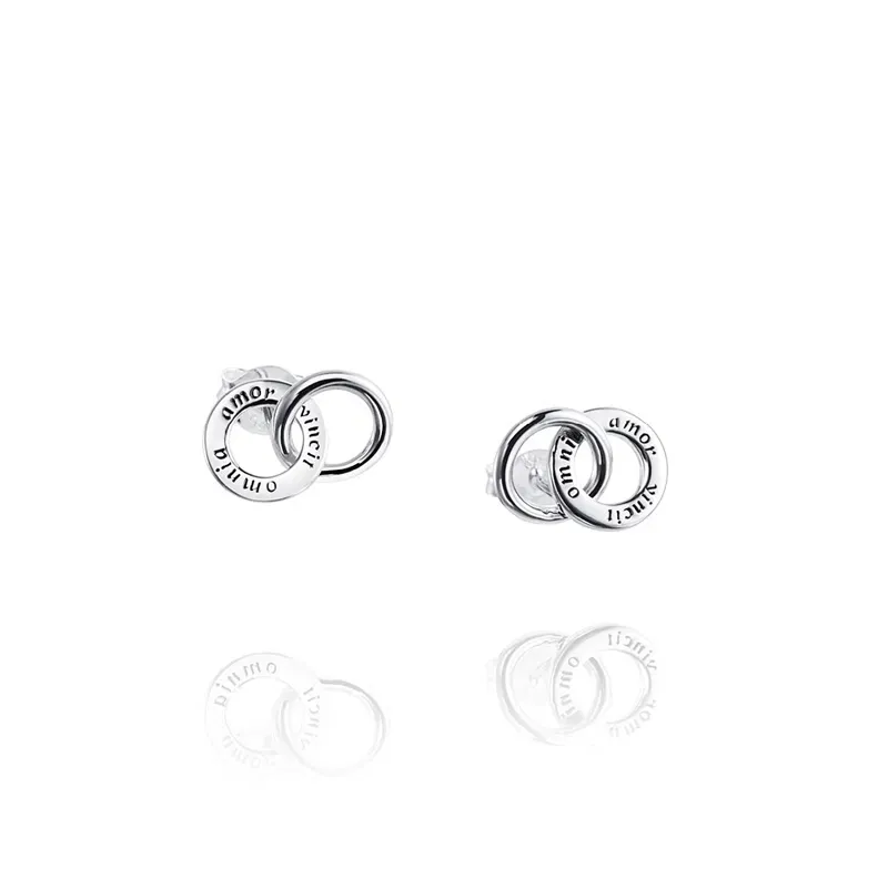 Efva Attling Mini Twosomo ørepynt  rhodinert sølv