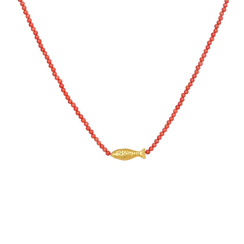 Maanesten Reef Halskjede forgylt sølv