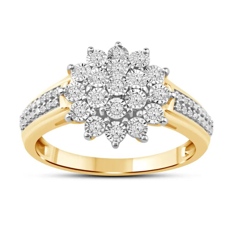 EBA Rosett Diamantring i GG (585) med 0.23ct TW/SI Diamanter