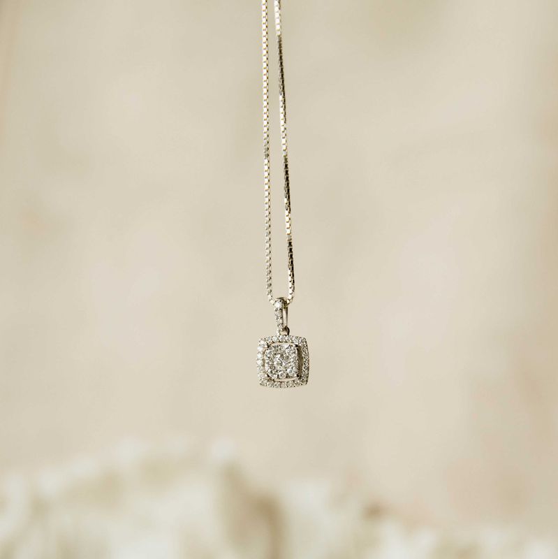 EC Diamant anheng 0,50ct i hvitt gull