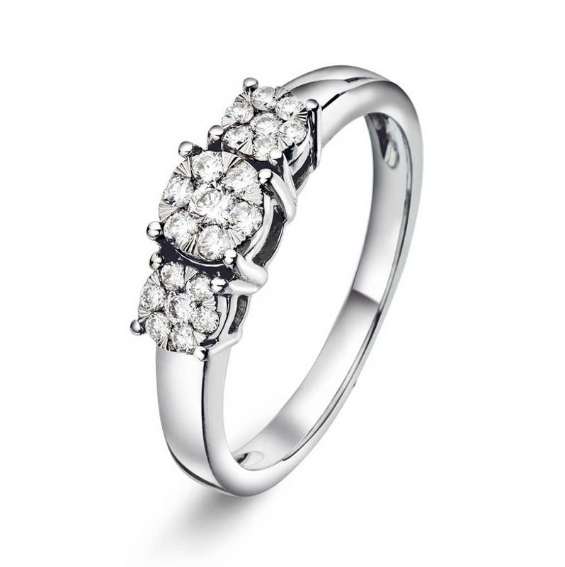 Ring i hvitt gull med diamant 0,25 ct WP