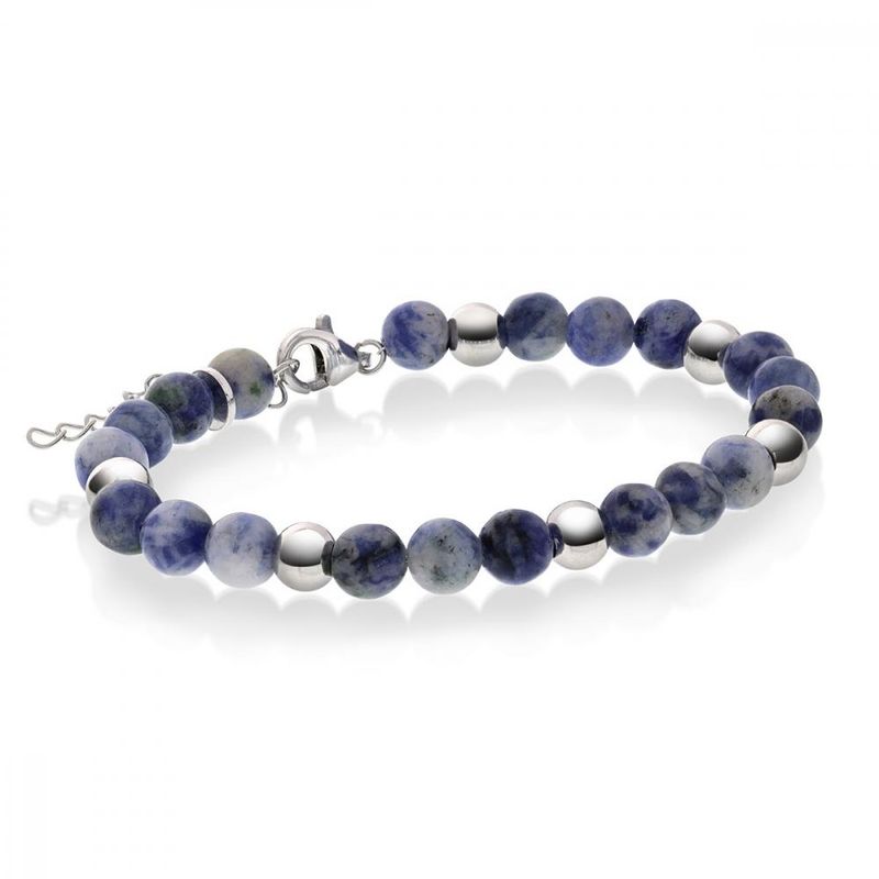 Armbånd i sølv med sodalitt 6 mm