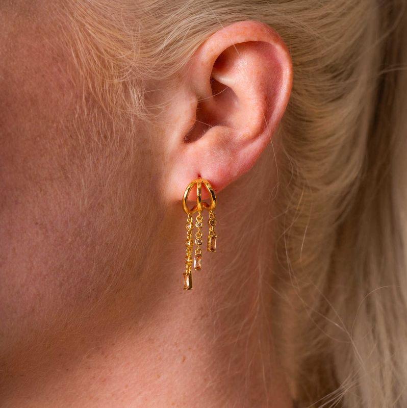 Pan Rio Radiance øreringer i sølv med champagne zirkoner