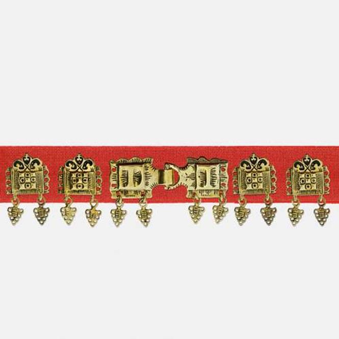 Hovedbilde Bunadsbelte rødt forgylt
