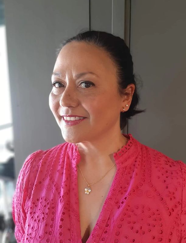 Liv anheng “Dag og natt” i sølv med lilla, hvit og g
