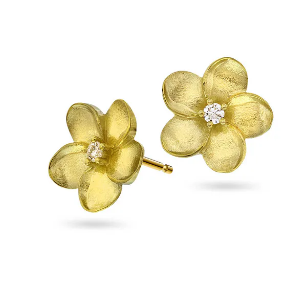 Hovedbilde EC blomster gult gull ørepynt ...