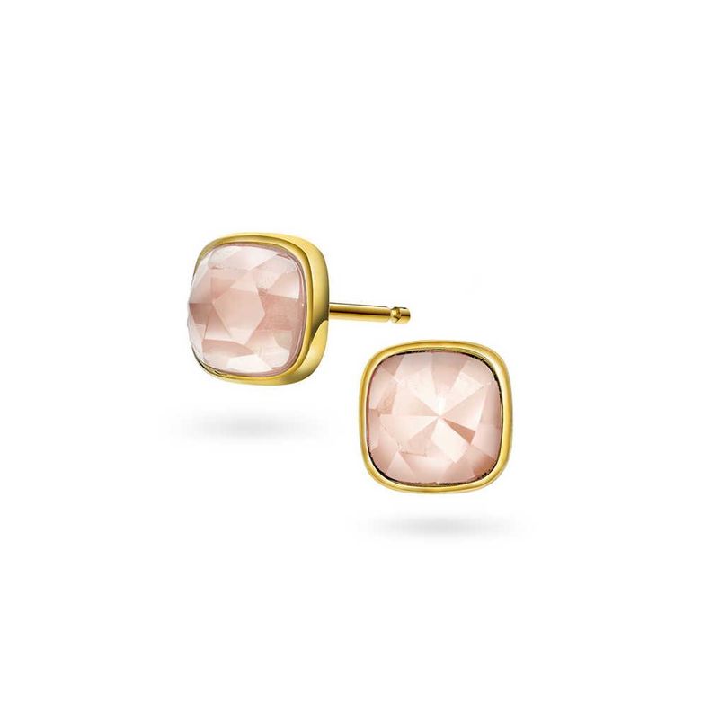 Sandra Lyng ørepynt med Rosa Opal Kjærlighet forgylt