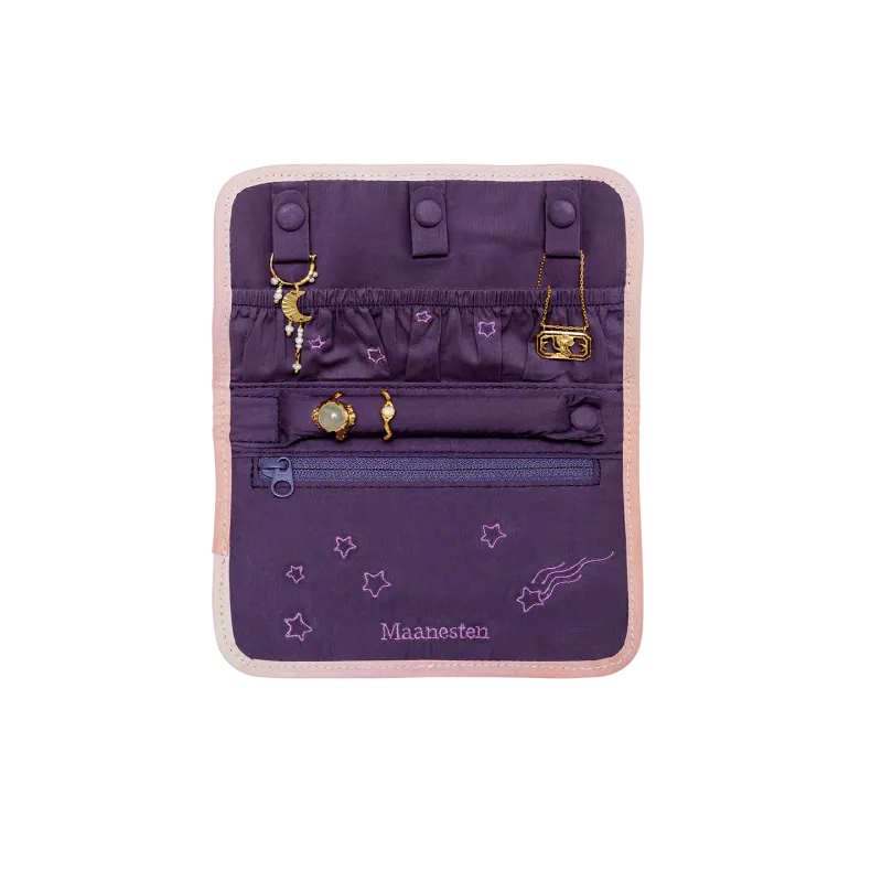 Maanesten reisesmykkeskrin clutch Moon & Stars Rose