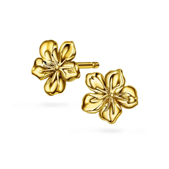 Hovedbilde Blossom Ørepynt gullforgylt 