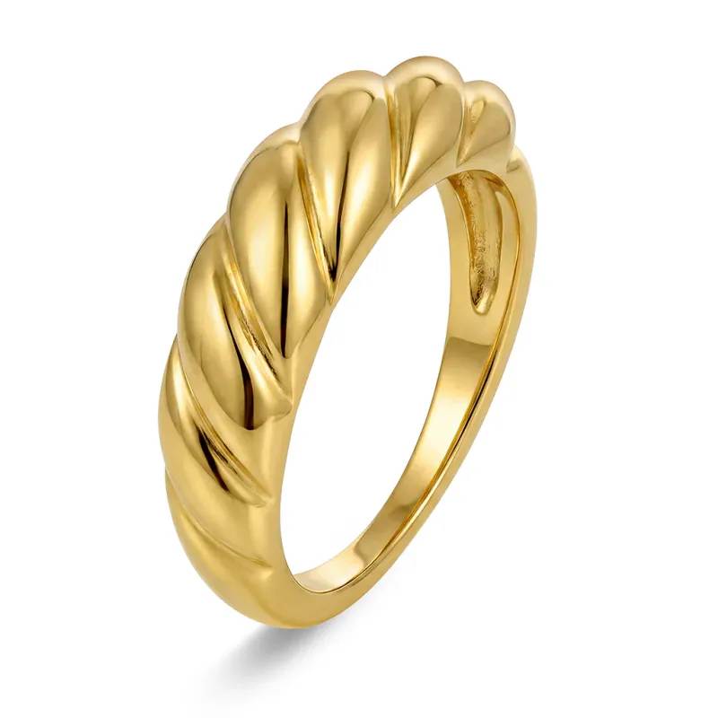 Frida Leonore Current ring i forgylt stål