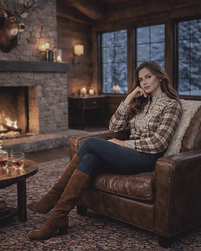 NORDlys blusen i flanell m/puff