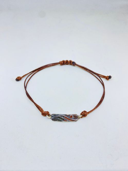 Hovedbilde Flyte armbånd i sølv med brun ...