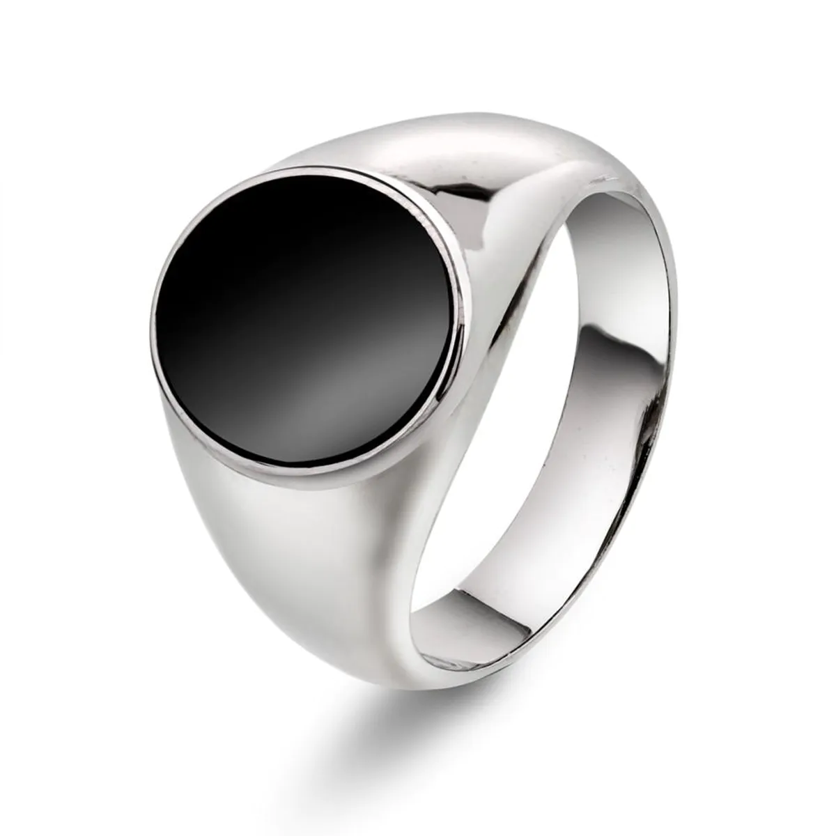 Ring sølv og sort Onyx