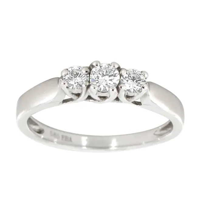 Hovedbilde Diamantring i hvitt gull med ...