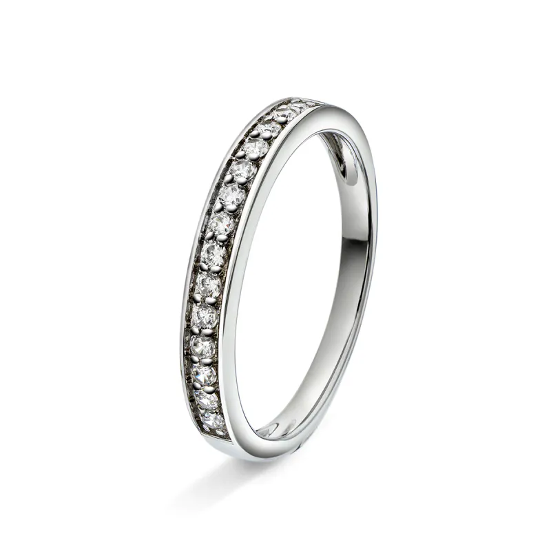 Amore giftering ring i hvitt gull med en rekke med 0.20ct tw/si 