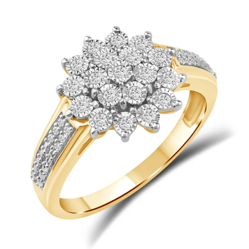 EBA Rosett Diamantring i GG (585) med 0.23ct TW/SI Diamanter