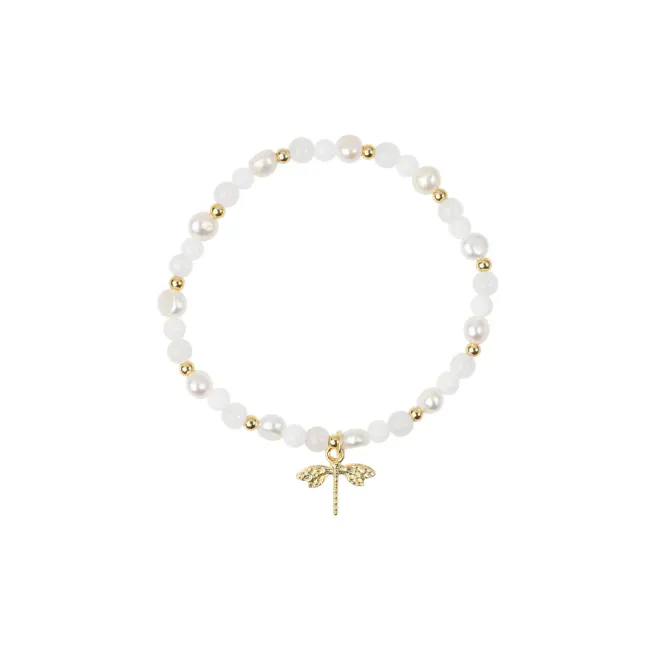 Hovedbilde DARK Stone Bead armbånd Hvit ...