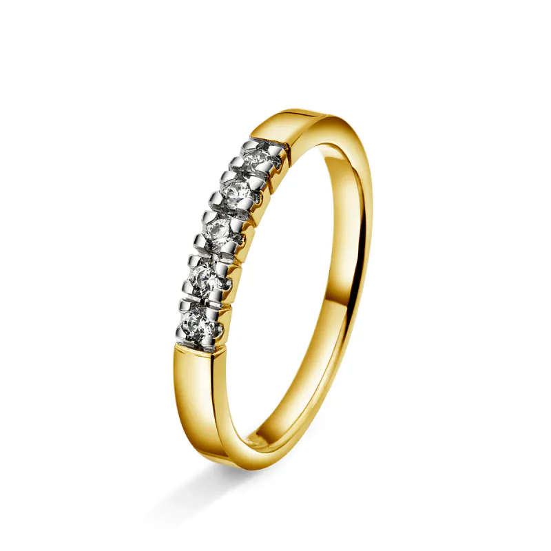 Amore Alliansering ring i gult gull med tot. 0.15ct tw/si diaman