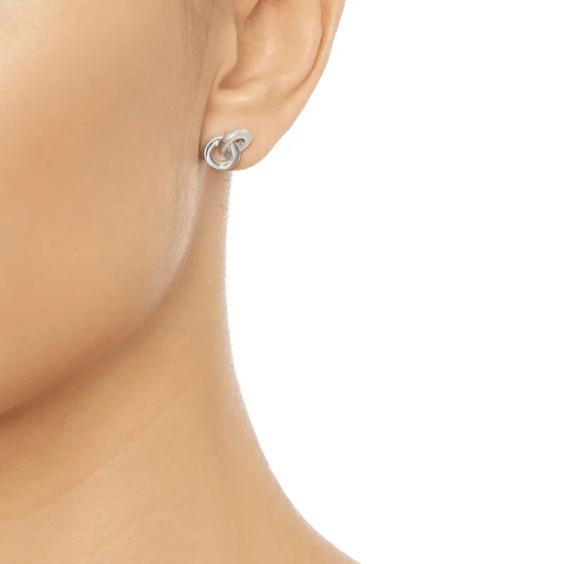 Efva Attling You & Me ørepynt  rhodinert sølv