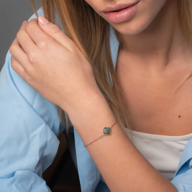 Kløver armbånd med Abaloneskjell