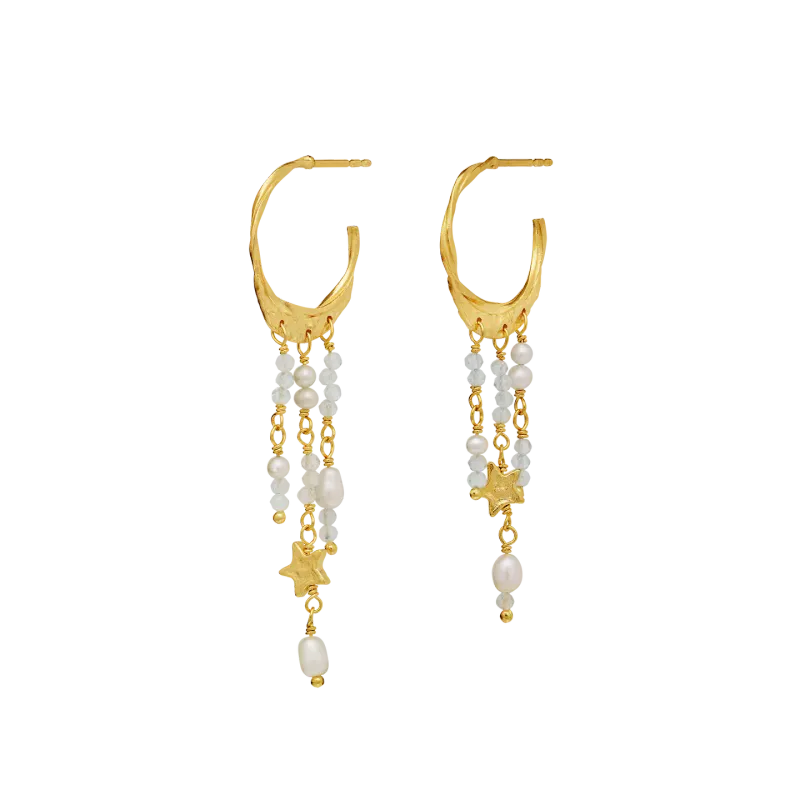 Maanesten Helem øreringer forgylt