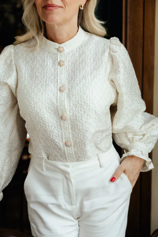 Janne Formoe Puffogfjongblusen hvit