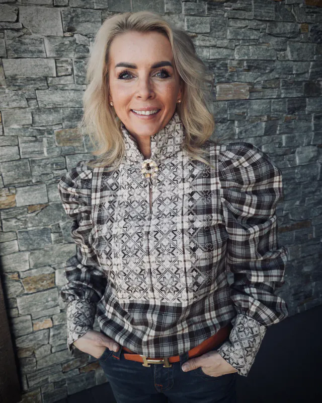 NORDlys blusen i flanell m/puff