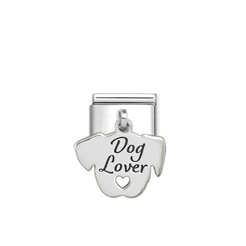 Nomination Dog Lover graverbar charms Links i stål