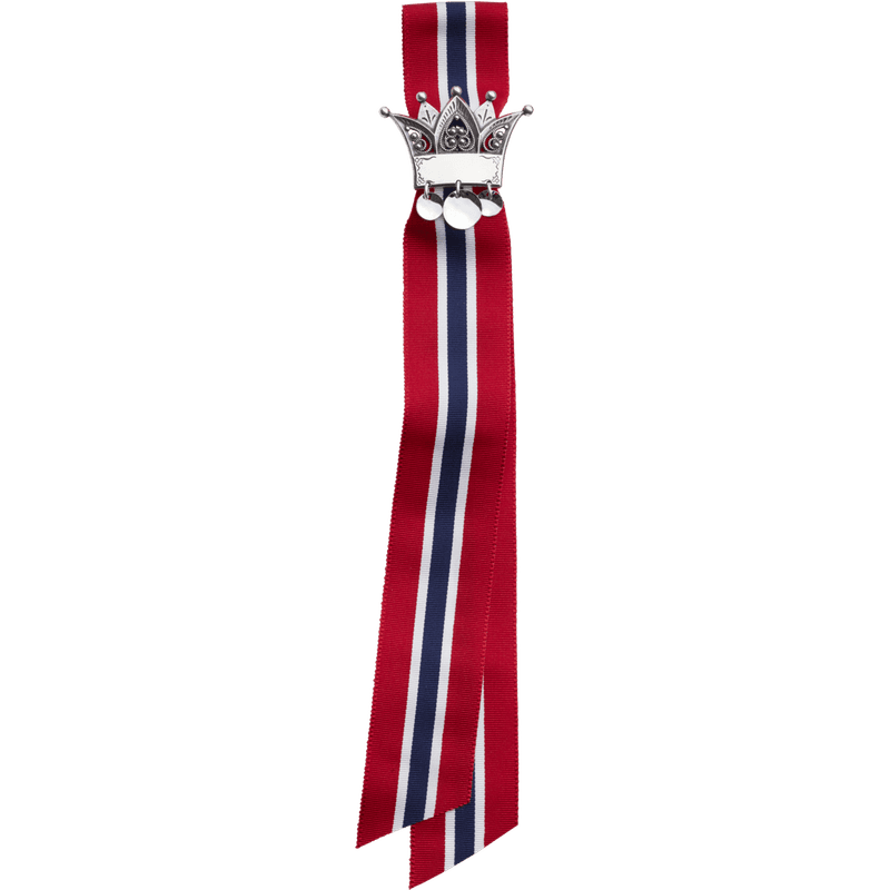 17.mai-sløyfepin 2i1 med graveringsfelt, oksidert