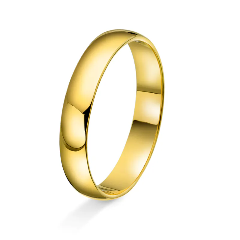 Amore giftering i 14kt gult gull 4mm 