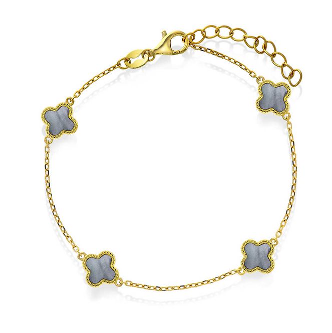 Hovedbilde Armbånd grå perlemor med 4 ...