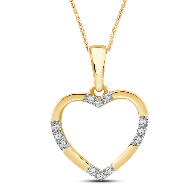 Diamantanheng med 14k gullkjede 0,03ct tw/si i gult gull