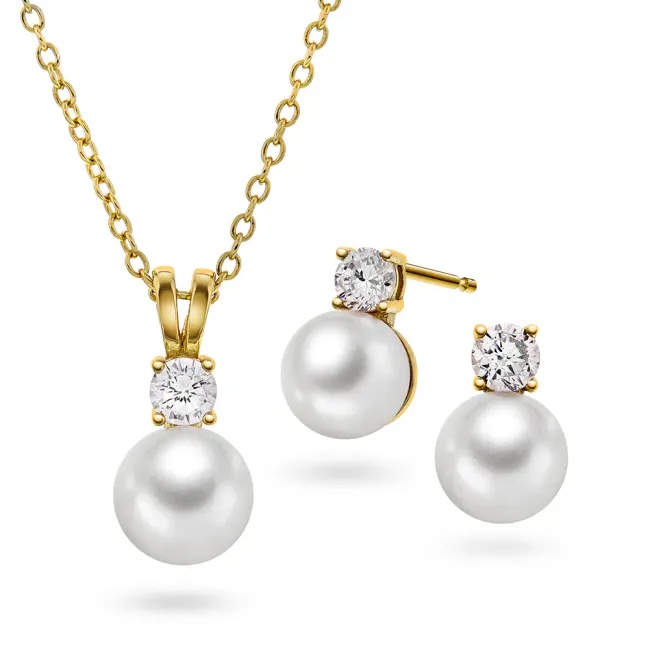 Hovedbilde NC Smykkesett med perle og ...